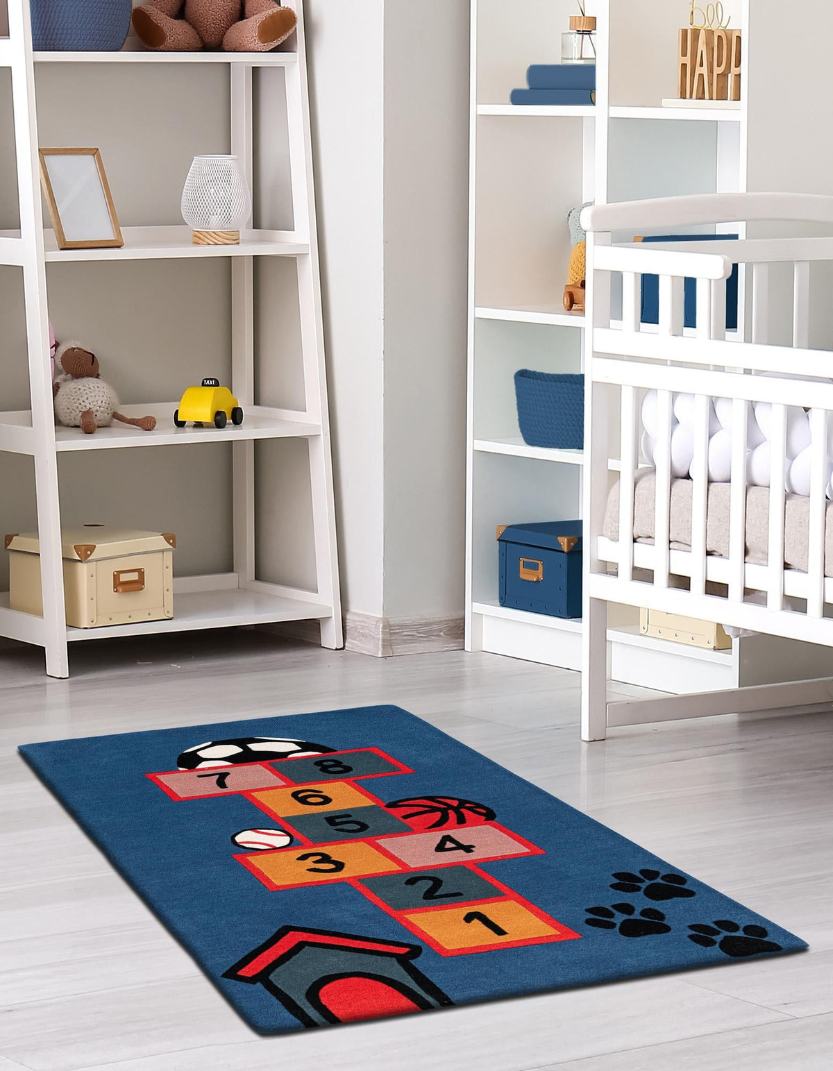Whimsy Wonders Wool Collection Area Rug -  Desert Rectangle Blue and Orange  lifestyle 10