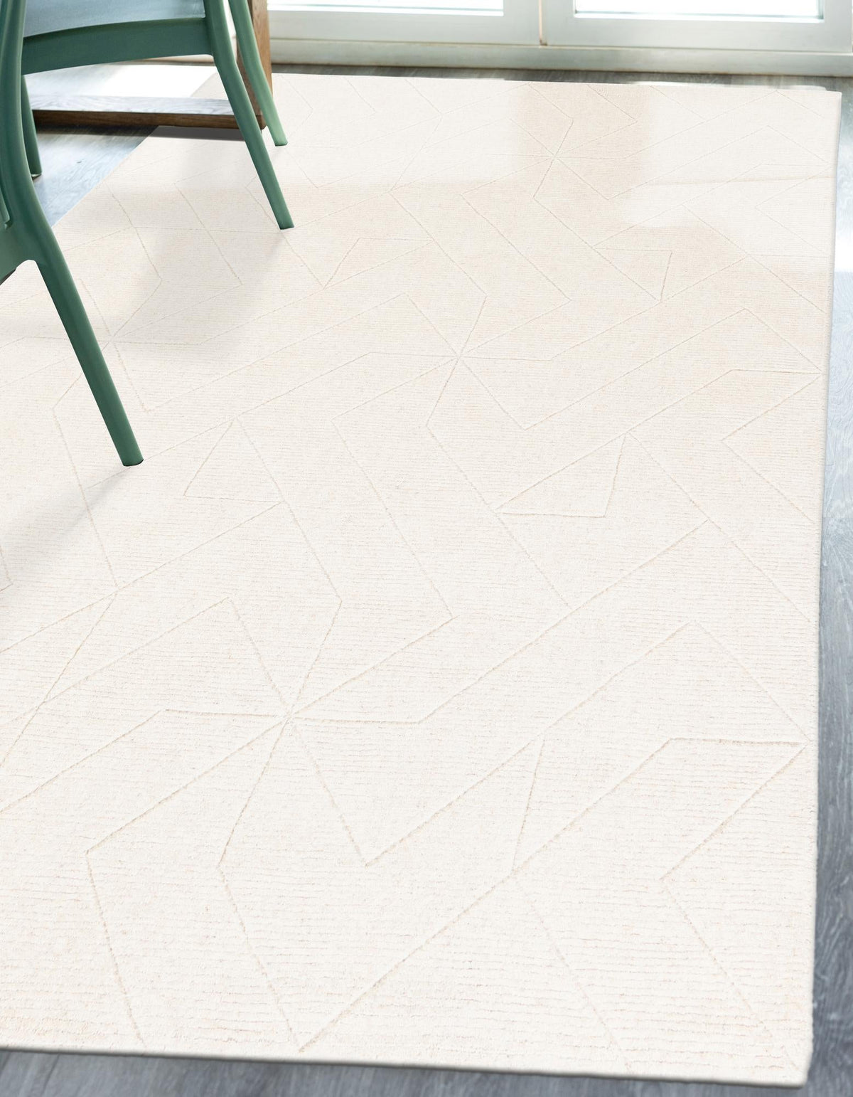 Nordic Loom Geometric Collection Area Rug - Oslo Rectangle Pearl Ivory  lifestyle 7
