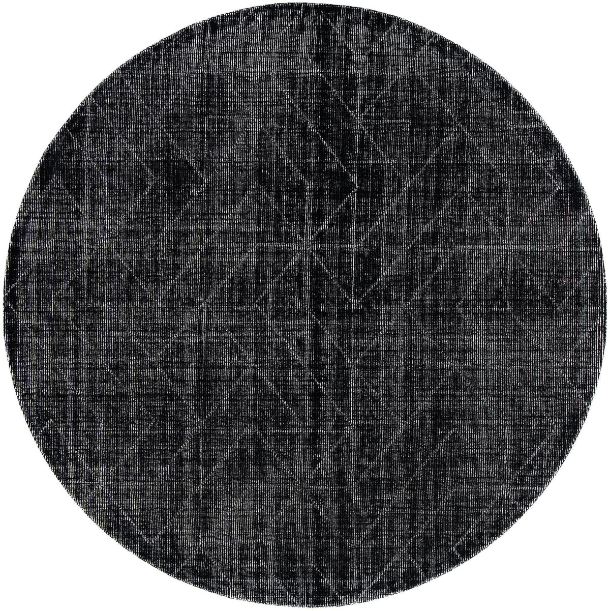 Nordic Loom Geometric Collection Area Rug - Oslo Round Jet Black  lifestyle 118