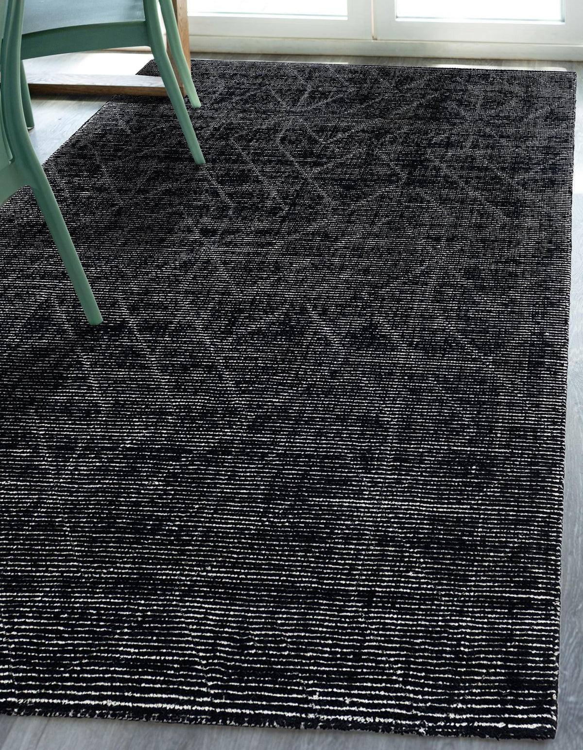 Nordic Loom Geometric Collection Area Rug - Oslo Rectangle Jet Black  lifestyle 2