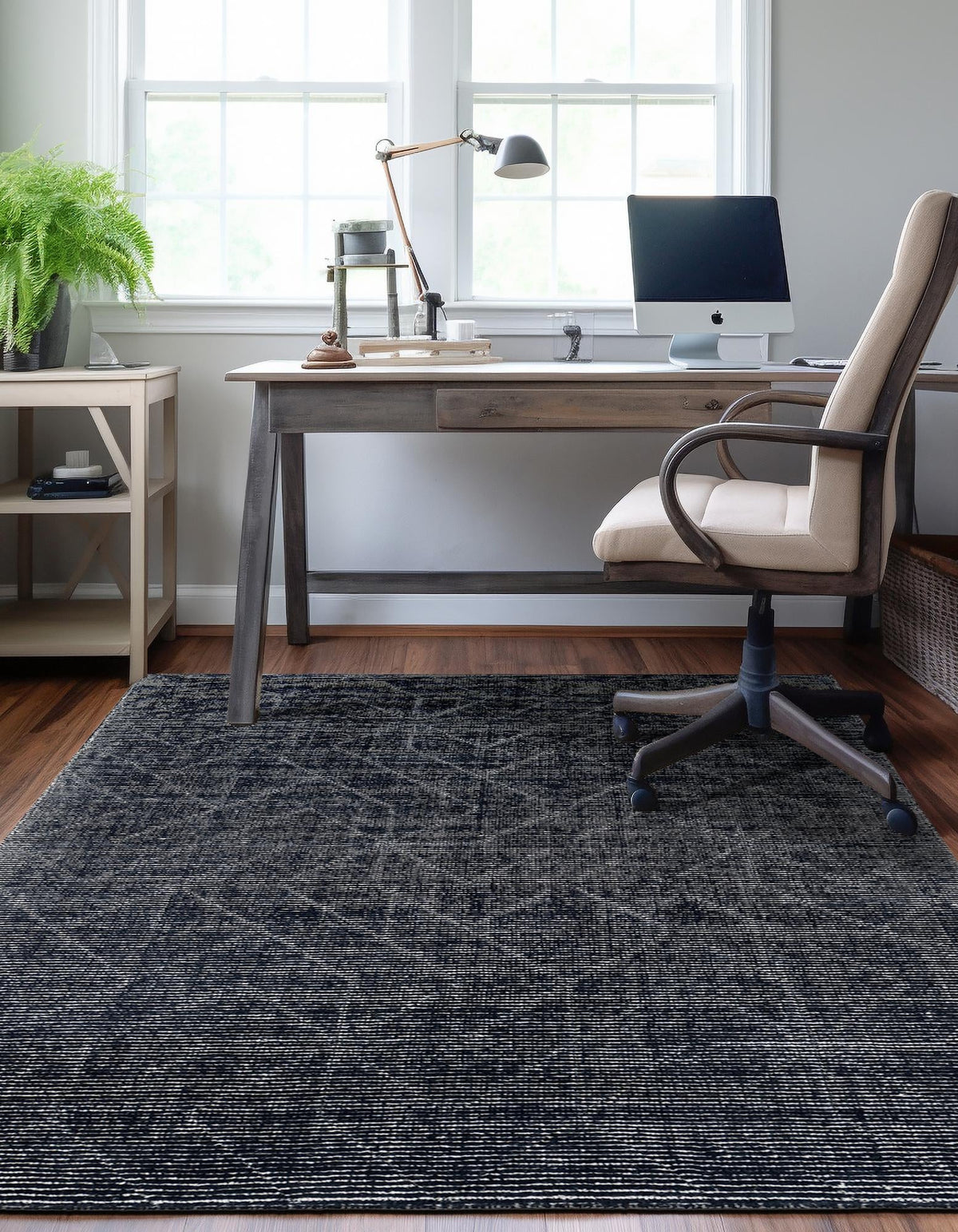 Nordic Loom Geometric Collection Area Rug - Oslo Rectangle Jet Black  lifestyle 23