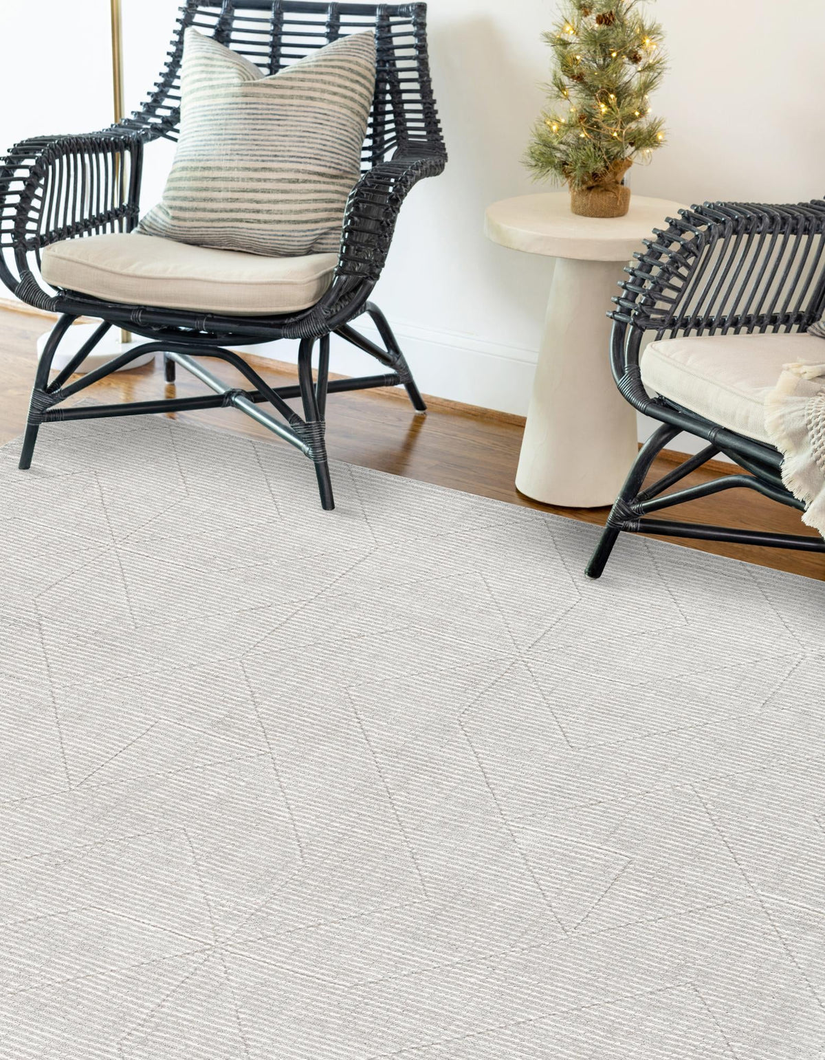 Nordic Loom Geometric Collection Area Rug - Oslo Rectangle Steel gray  lifestyle 27