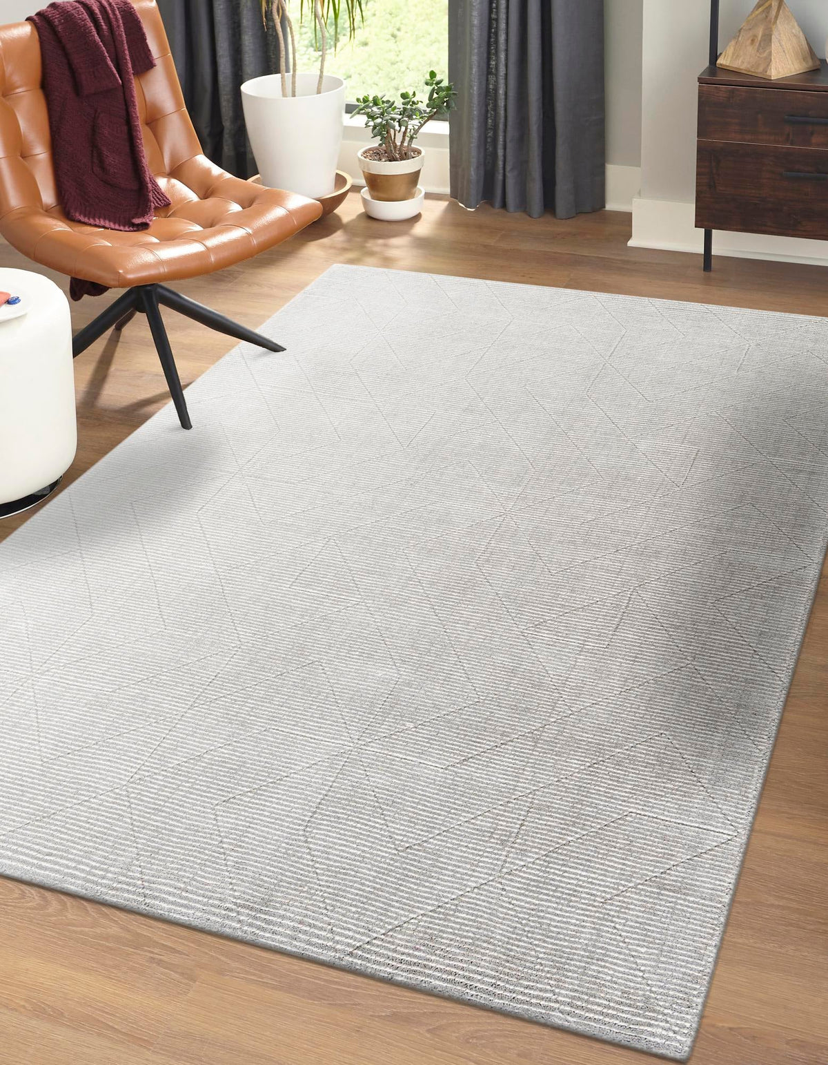 Nordic Loom Geometric Collection Area Rug - Oslo Rectangle Steel gray  lifestyle 30