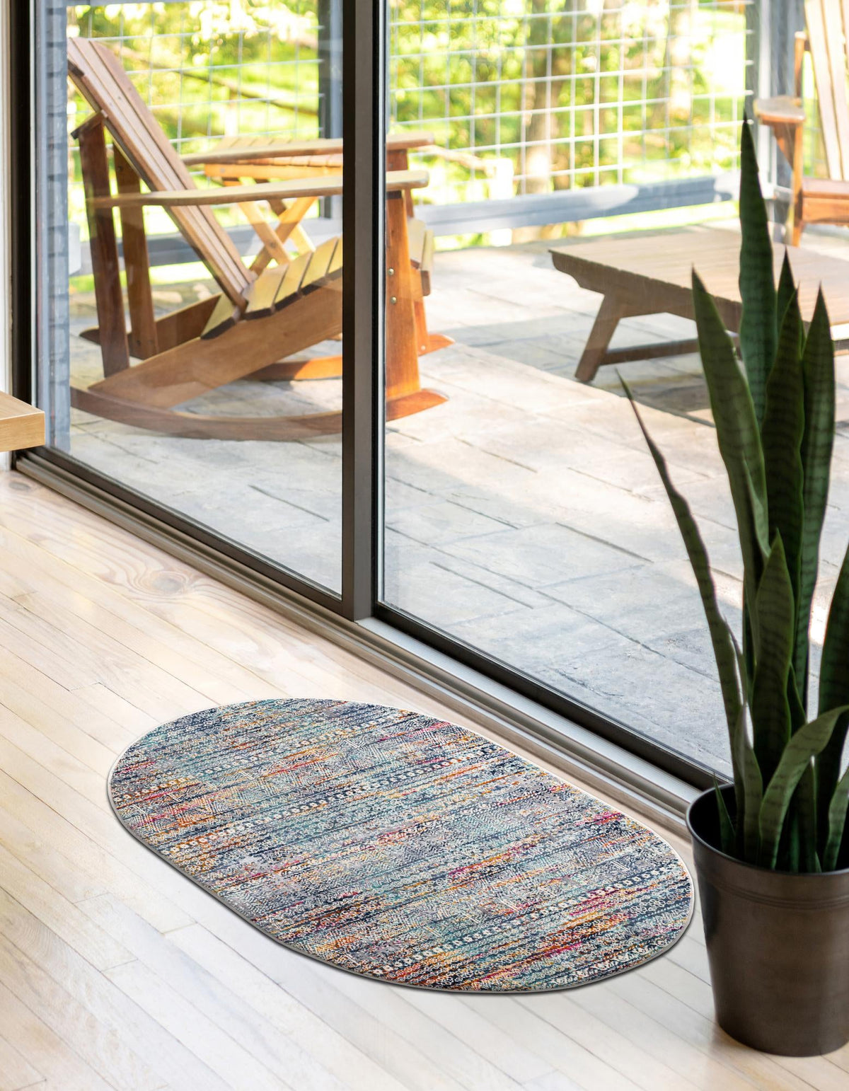 Santa Monica Sands Collection Area Rug -  Zuma Oval Multi  lifestyle 55