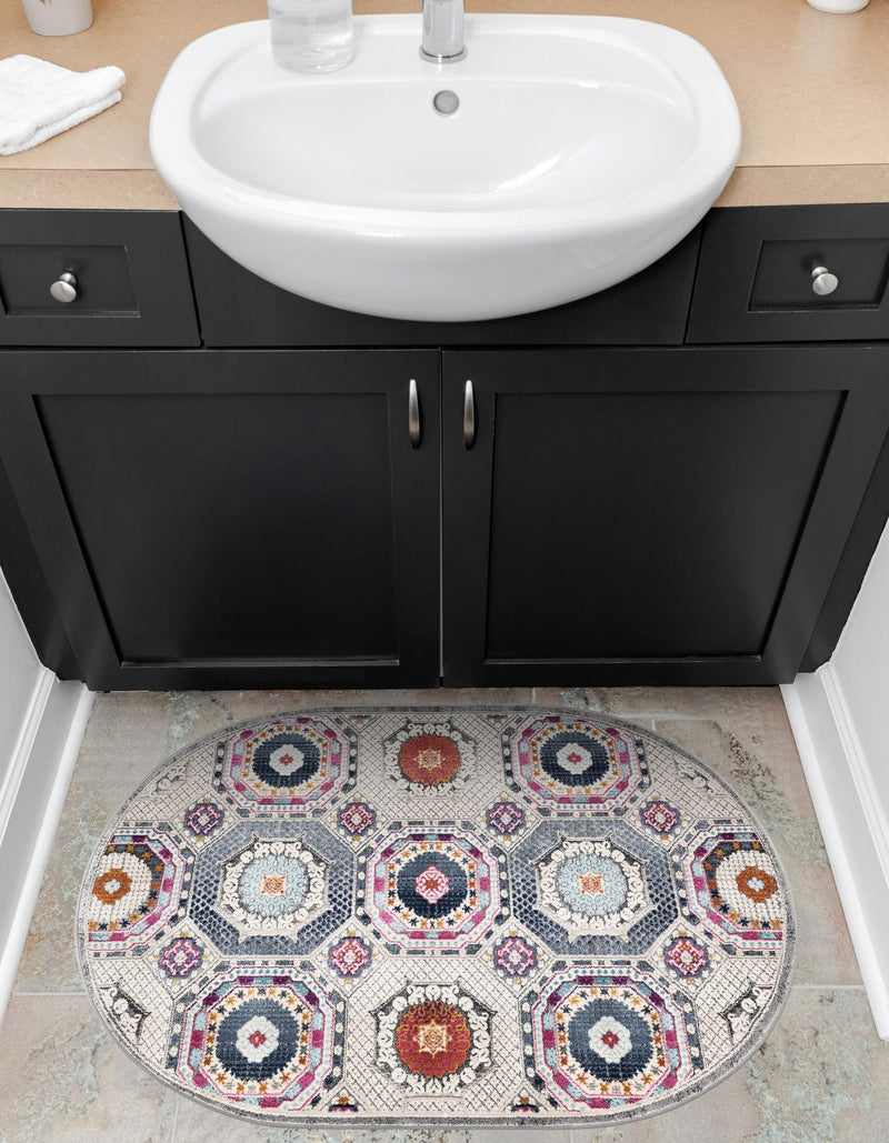 Prague Tapestry Collection Area Rug -  Petrin Oval Multi  lifestyle 23