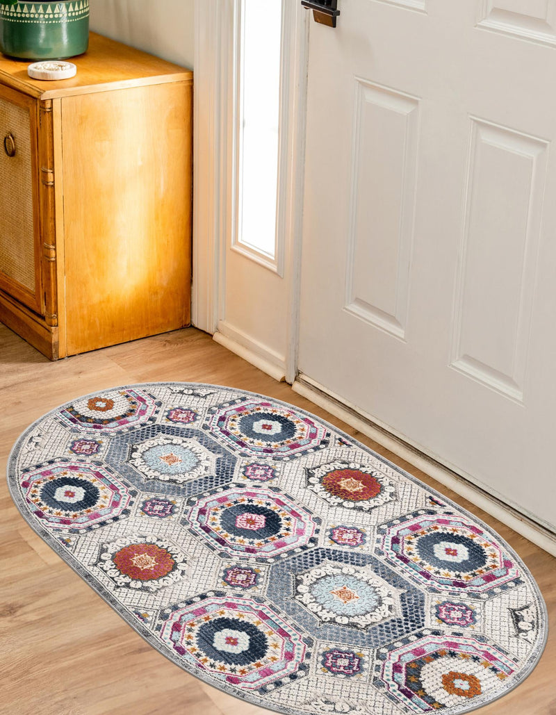 Prague Tapestry Collection Area Rug -  Petrin Oval Multi  lifestyle 26