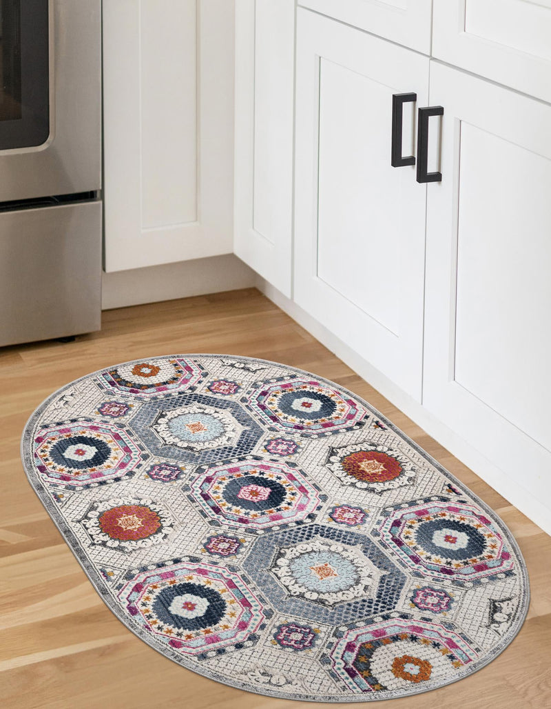 Prague Tapestry Collection Area Rug -  Petrin Oval Multi  lifestyle 29