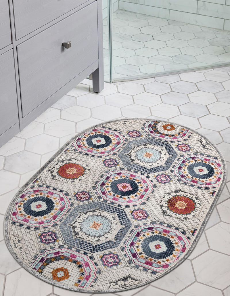 Prague Tapestry Collection Area Rug -  Petrin Oval Multi  lifestyle 44