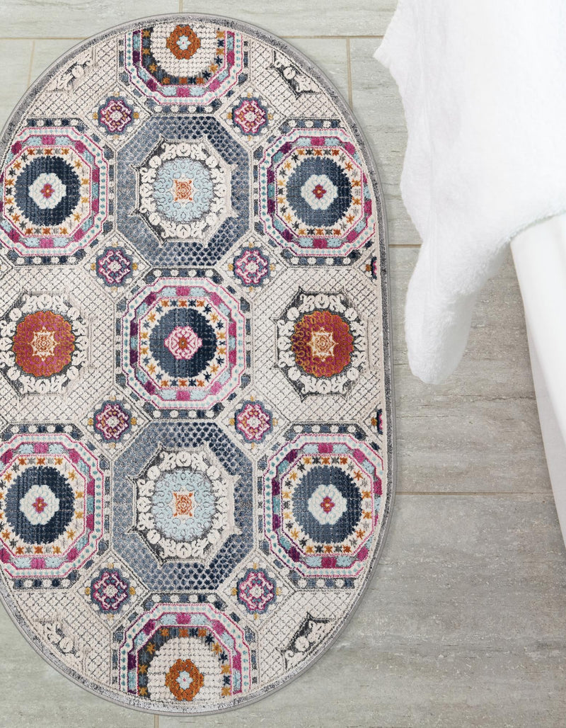 Prague Tapestry Collection Area Rug -  Petrin Oval Multi  lifestyle 45