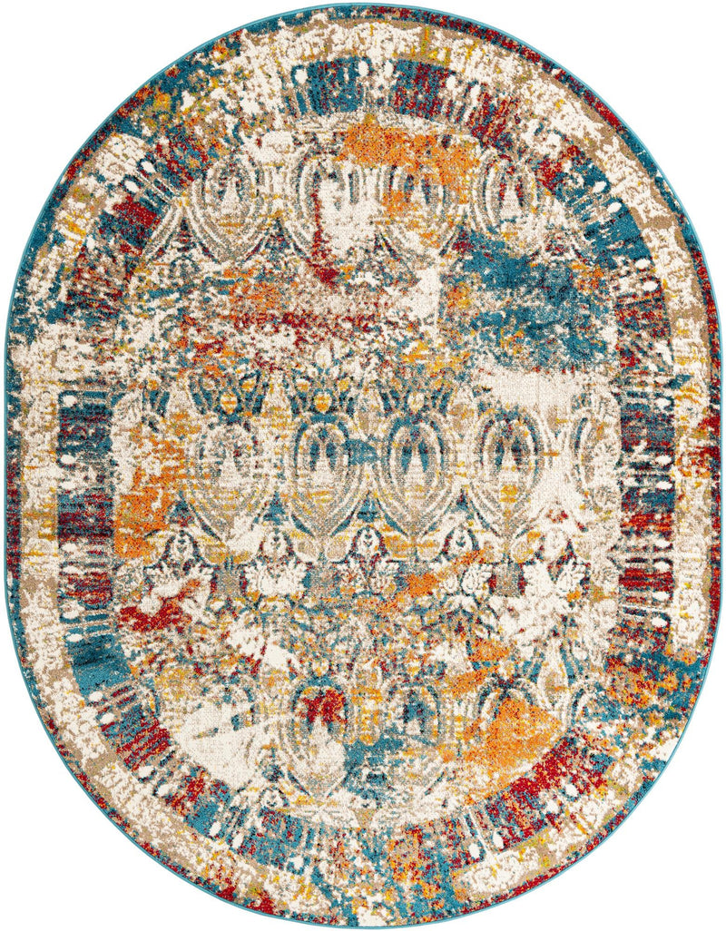 Amalfi Coast Woven Collection Area Rug -  Capri Oval Multi  lifestyle 33