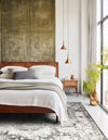 Amalfi Coast Woven Collection Area Rug -  Ravello Square Gray  lifestyle 57