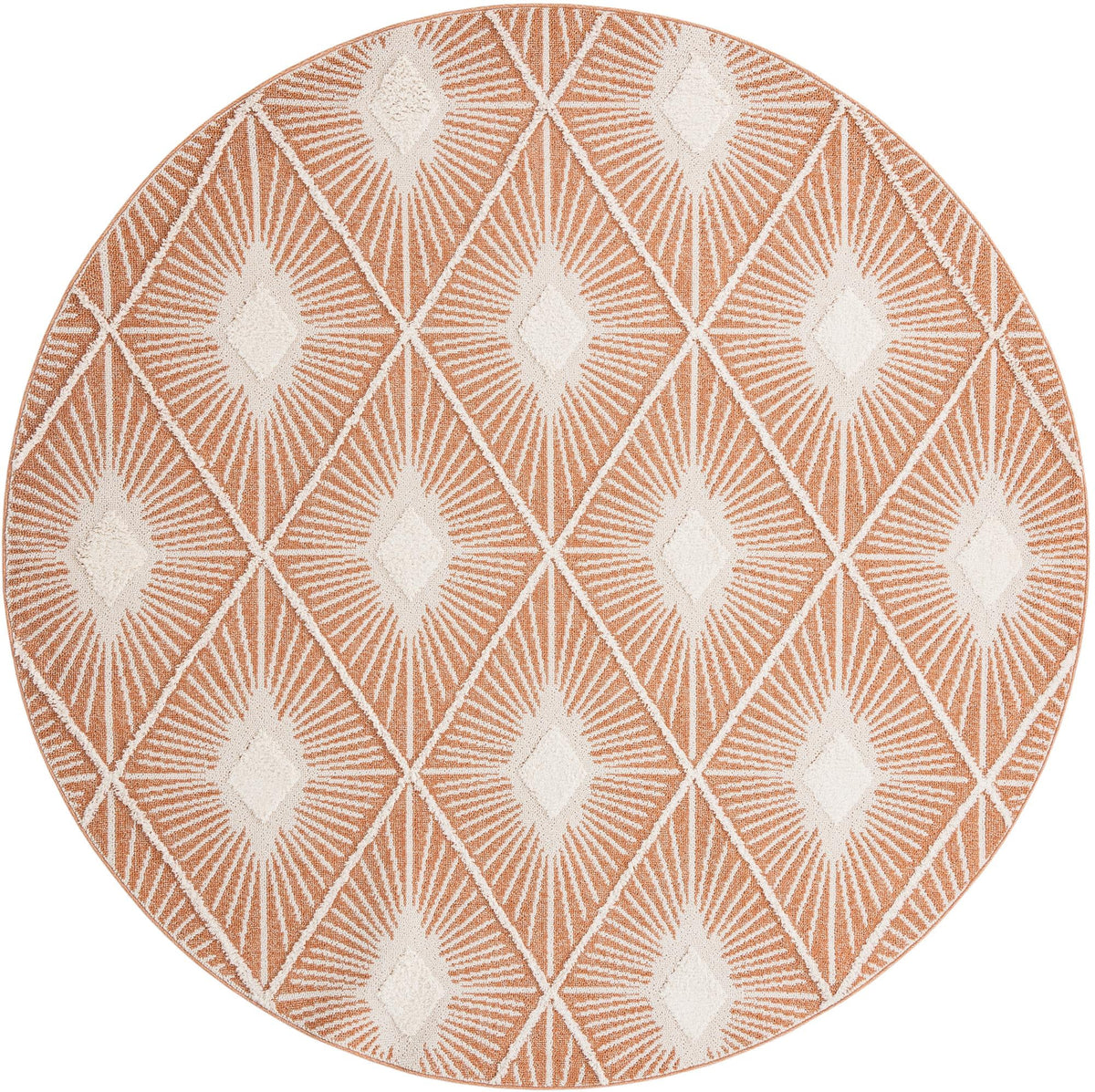 Sahara Chic Collection Area Rug - Marrakech Round Rust Red  lifestyle 49