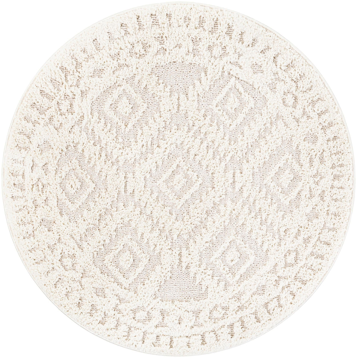 Sahara Chic Collection Area Rug -  Fez Round Ivory  lifestyle 85
