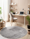 Bloomsbury Elegance Collection Area Rug -  Kensington (Gray) Round Gray  lifestyle 34
