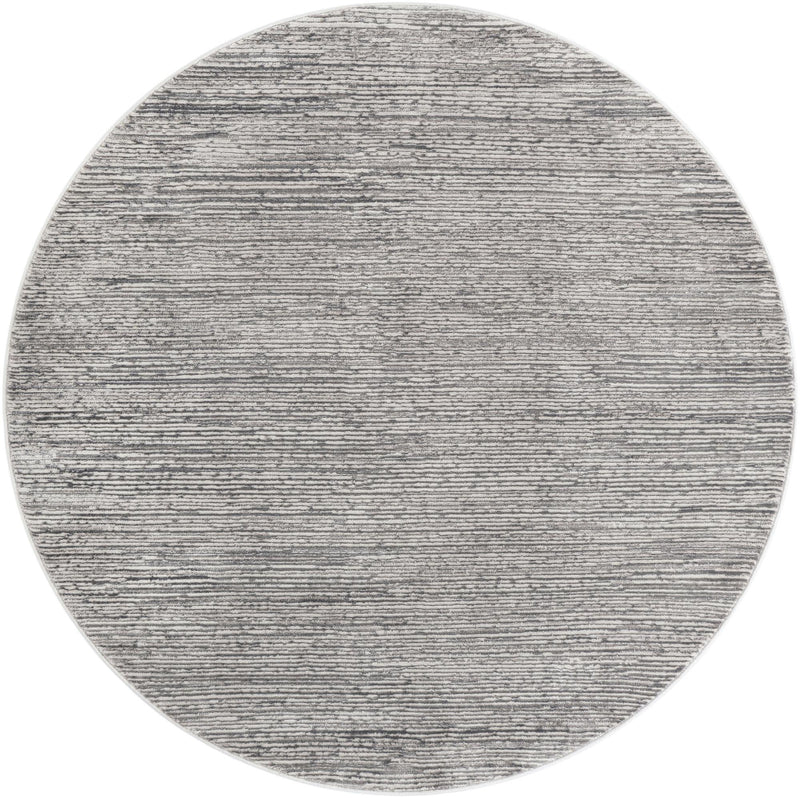 Bloomsbury Elegance Collection Area Rug -  Kensington (Gray) Round Gray  lifestyle 48
