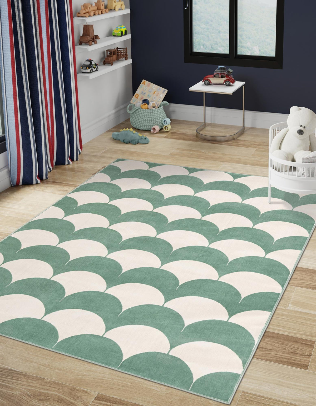 Wonder Tykes Collection Area Rug - Sparklewood Rectangle Soft Green  lifestyle 2