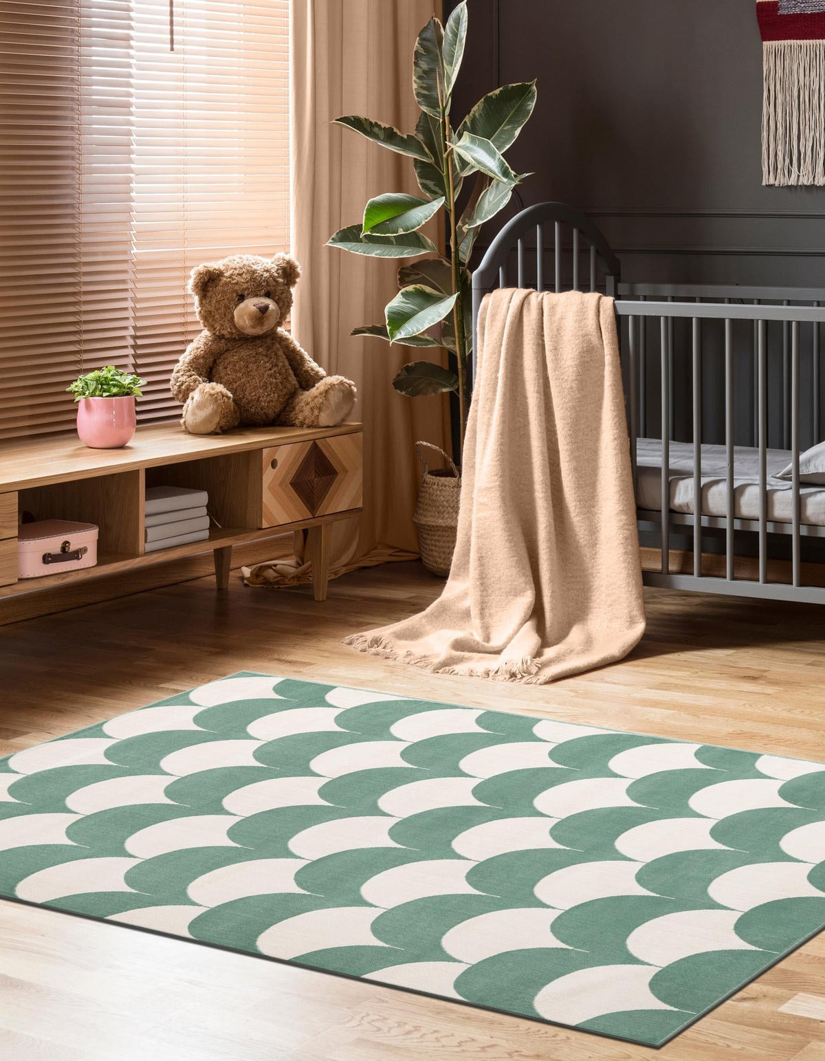 Wonder Tykes Collection Area Rug - Sparklewood Rectangle Soft Green  lifestyle 26
