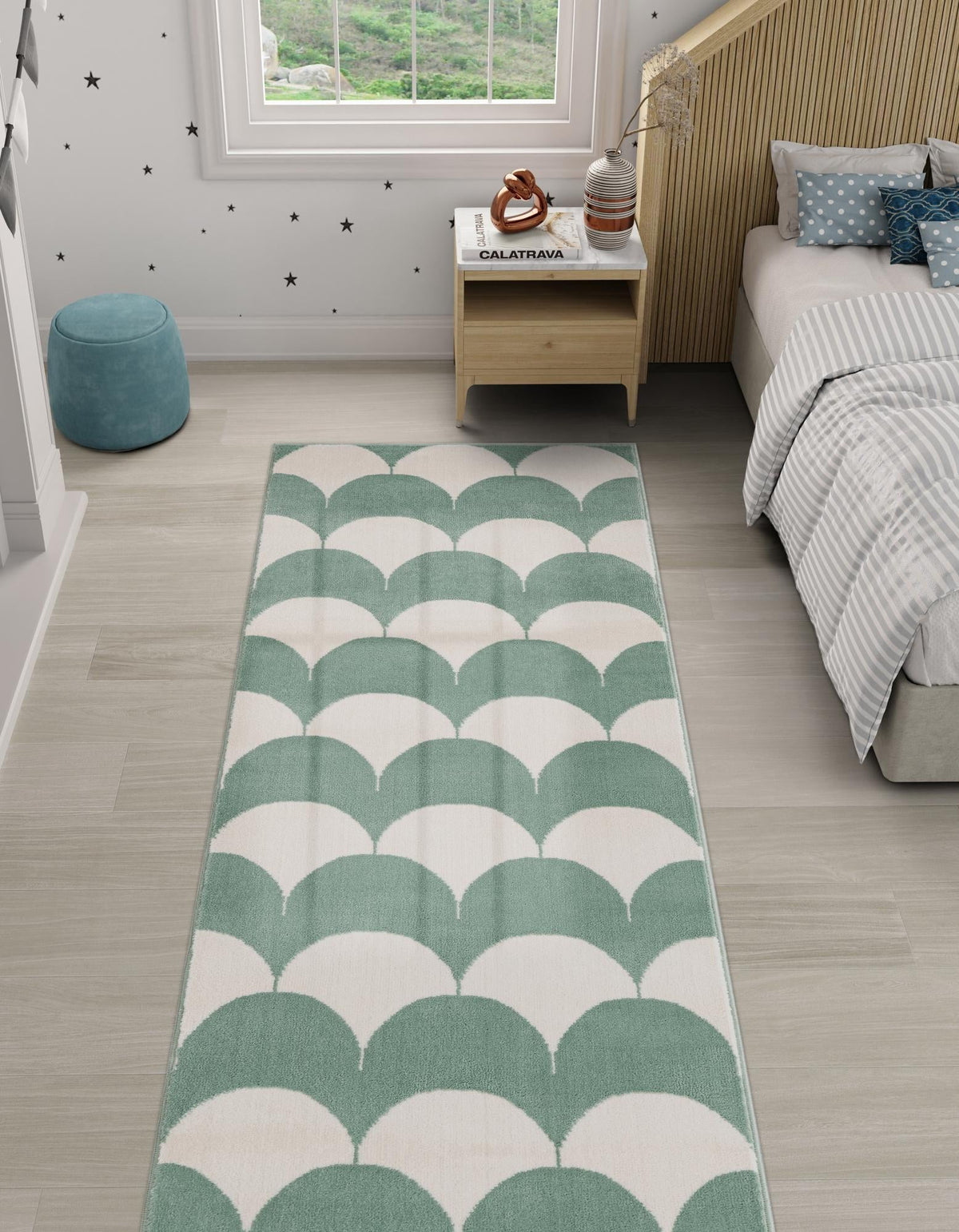 Wonder Tykes Collection Area Rug - Sparklewood Runner Soft Green  lifestyle 169