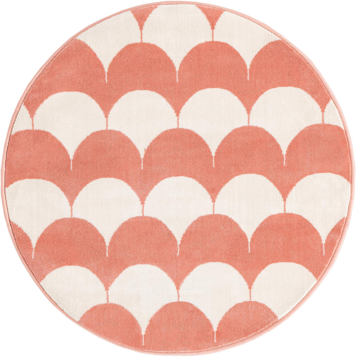 Wonder Tykes Collection Area Rug - Sparklewood Round Soft Coral Pink  lifestyle 112
