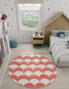 Wonder Tykes Collection Area Rug - Sparklewood Round Soft Coral Pink  lifestyle 119
