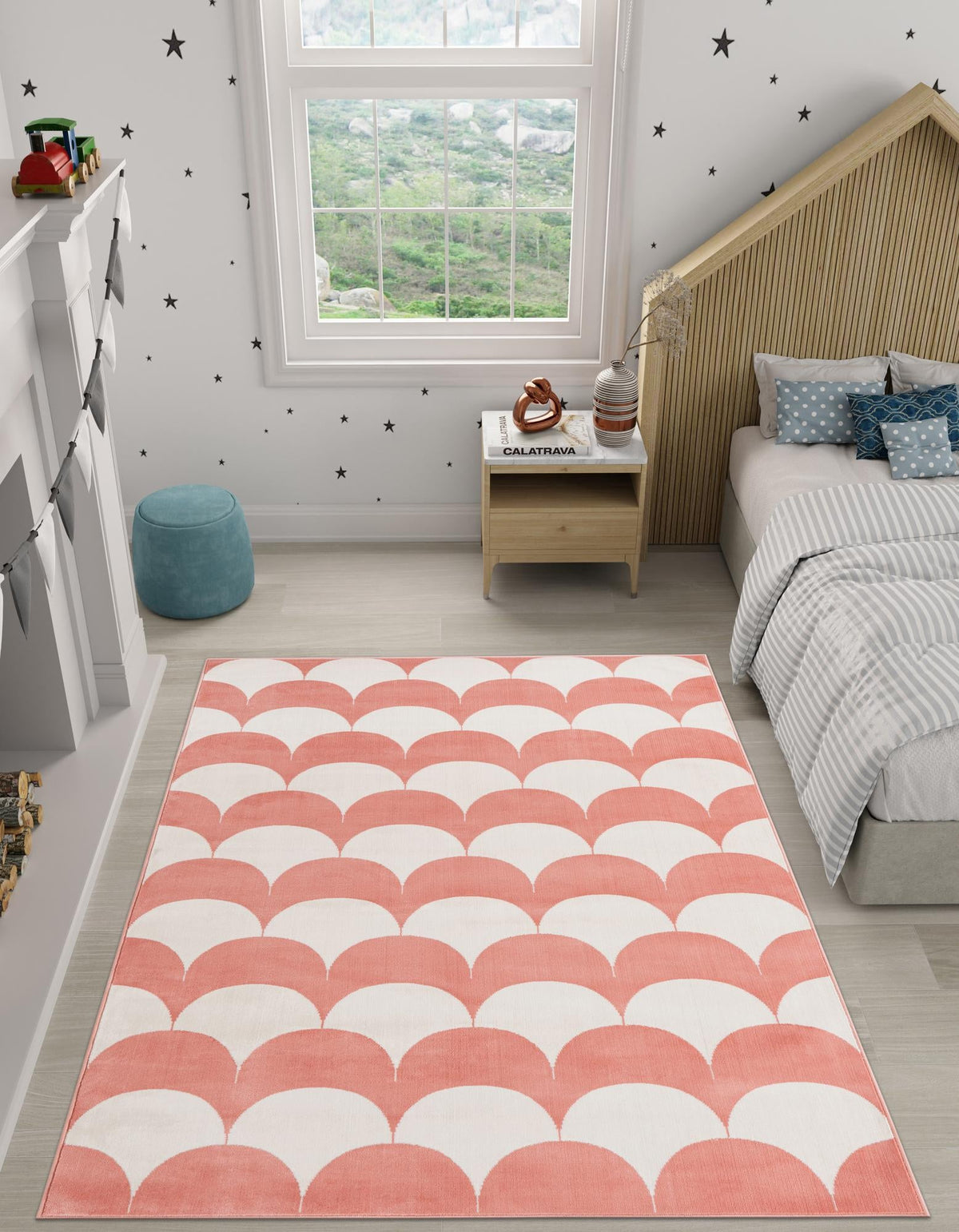Wonder Tykes Collection Area Rug - Sparklewood Rectangle Soft Coral Pink  lifestyle 3
