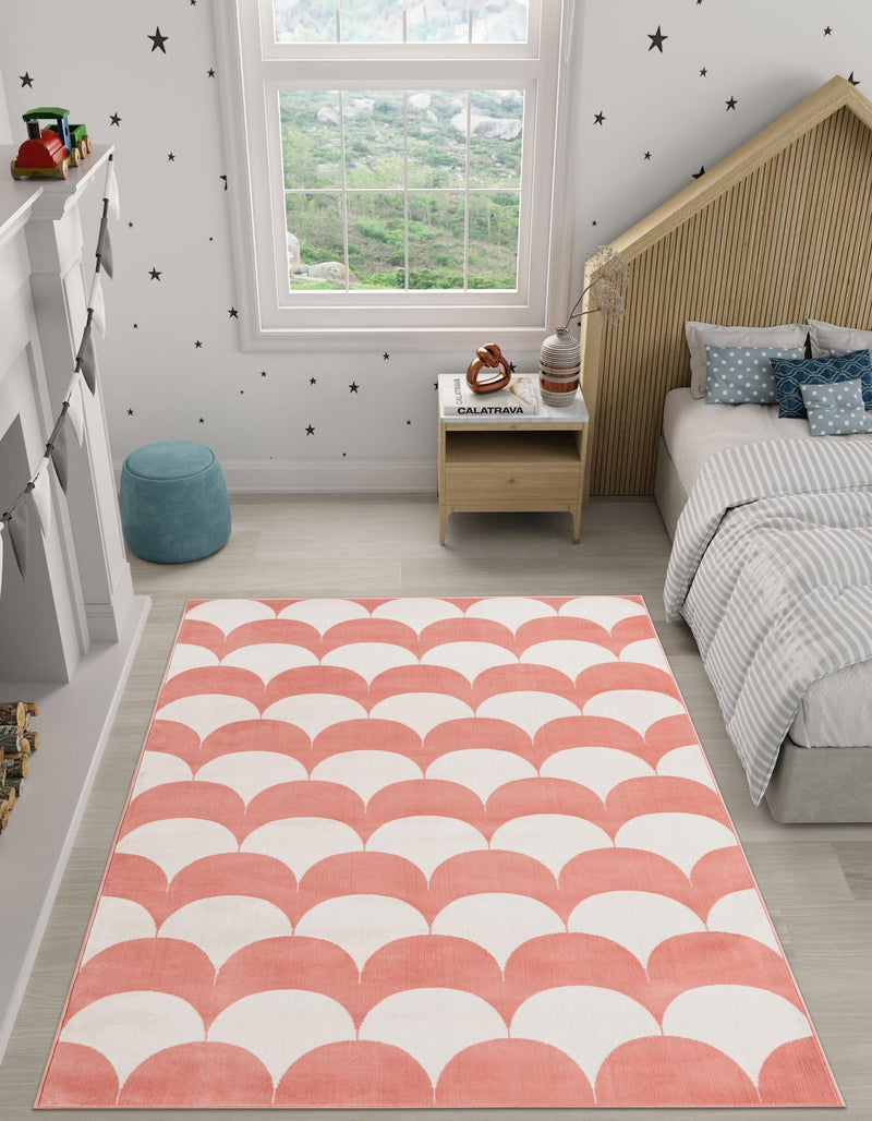 Wonder Tykes Collection Area Rug - Sparklewood Rectangle Soft Coral Pink  lifestyle 3