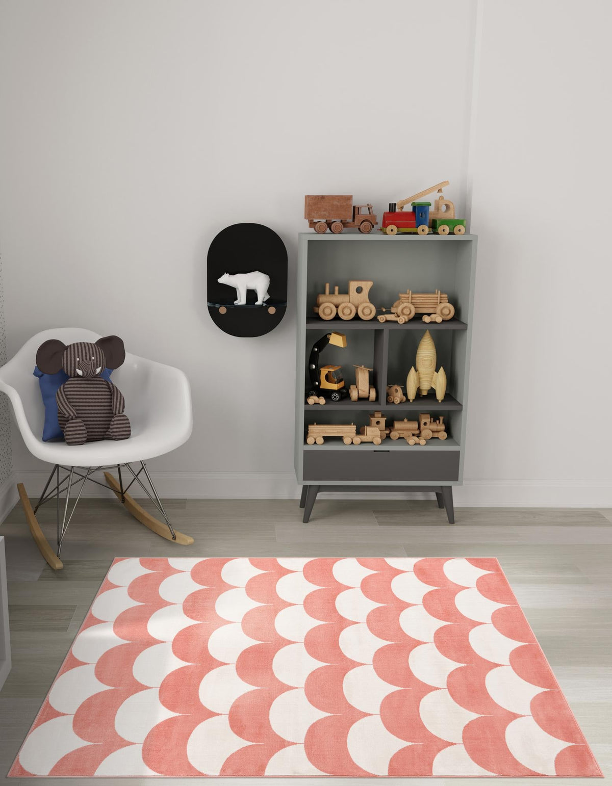 Wonder Tykes Collection Area Rug - Sparklewood Rectangle Soft Coral Pink  lifestyle 12