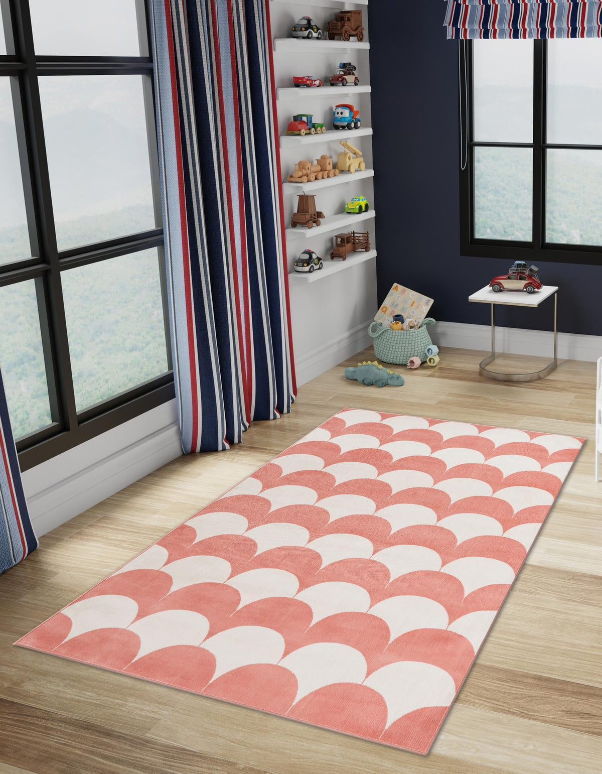 Wonder Tykes Collection Area Rug - Sparklewood Rectangle Soft Coral Pink  lifestyle 18