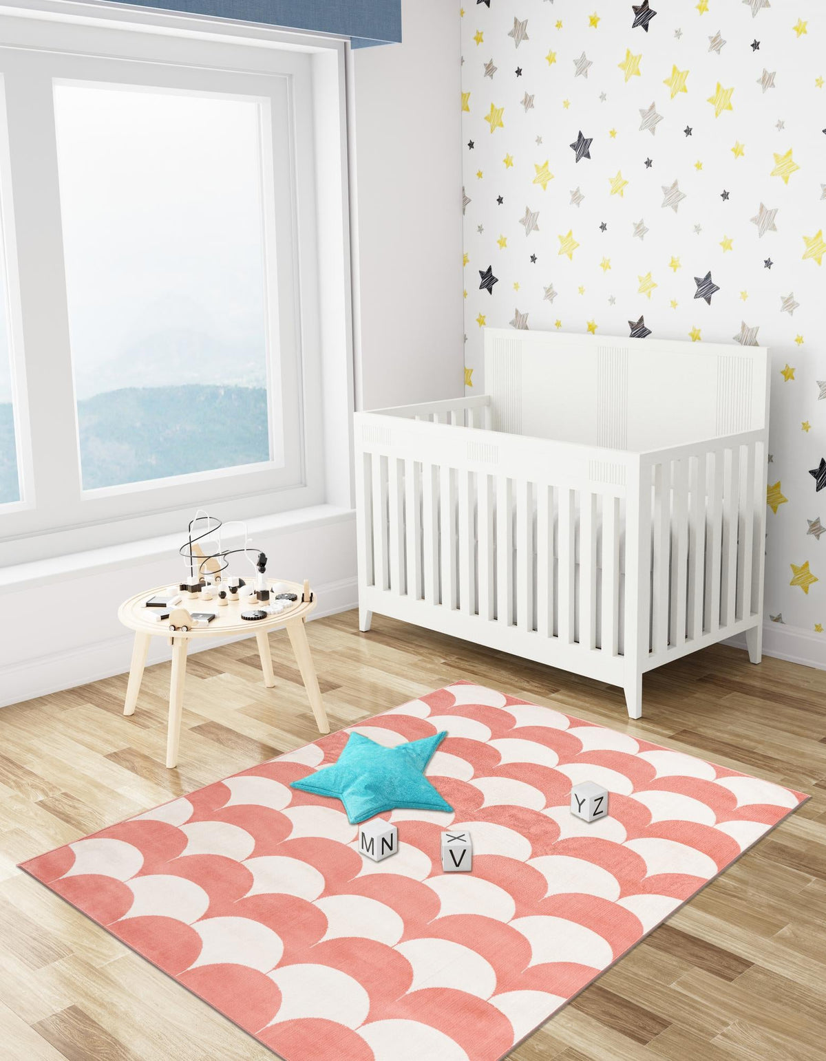 Wonder Tykes Collection Area Rug - Sparklewood Rectangle Soft Coral Pink  lifestyle 21