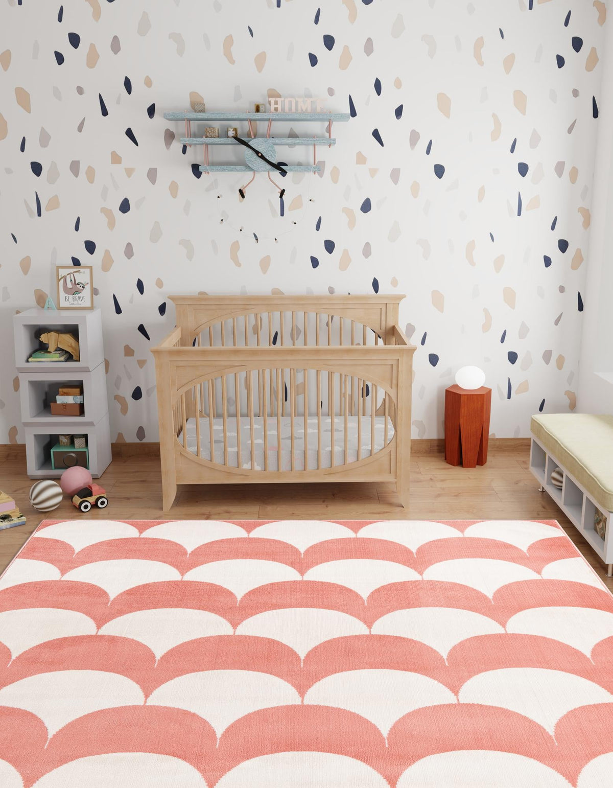 Wonder Tykes Collection Area Rug - Sparklewood Rectangle Soft Coral Pink  lifestyle 27