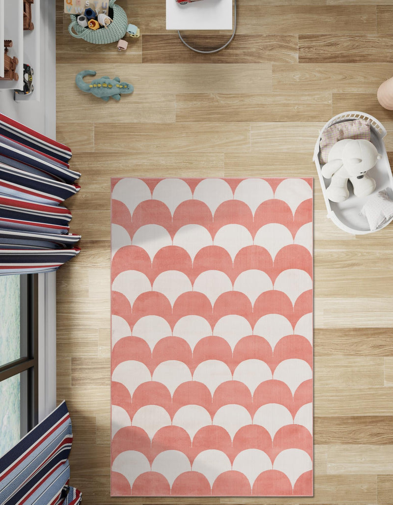 Wonder Tykes Collection Area Rug - Sparklewood Rectangle Soft Coral Pink  lifestyle 30