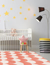 Wonder Tykes Collection Area Rug - Sparklewood Square Soft Coral Pink  lifestyle 121