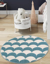 Wonder Tykes Collection Area Rug - Sparklewood Round Sky blue  lifestyle 68