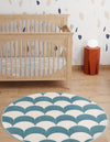 Wonder Tykes Collection Area Rug - Sparklewood Round Sky blue  lifestyle 104