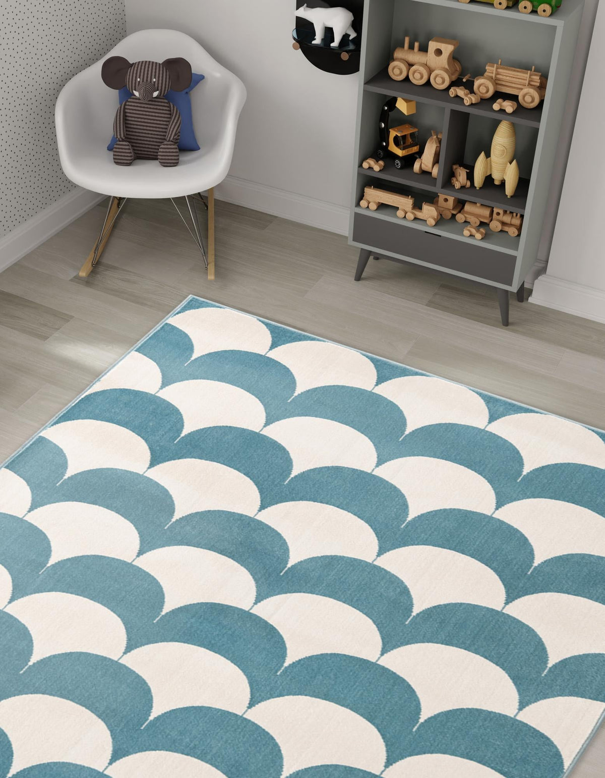 Wonder Tykes Collection Area Rug - Sparklewood Rectangle Sky blue  lifestyle 10