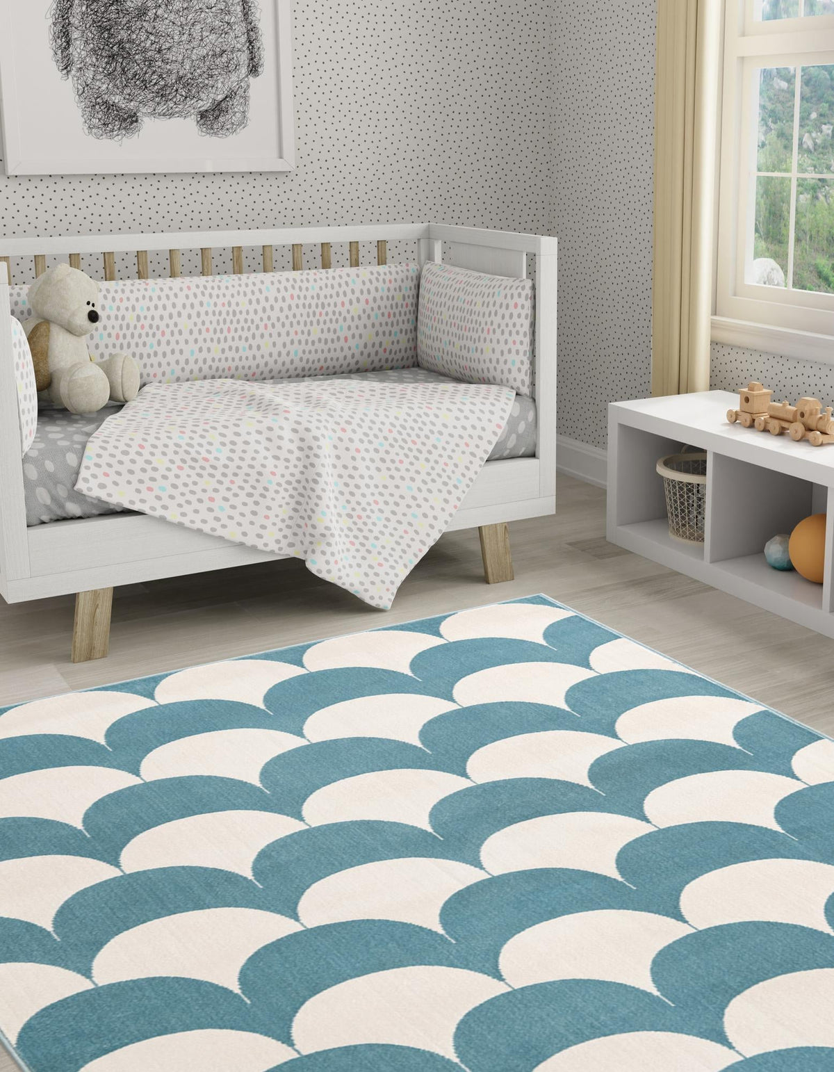 Wonder Tykes Collection Area Rug - Sparklewood Rectangle Sky blue  lifestyle 13