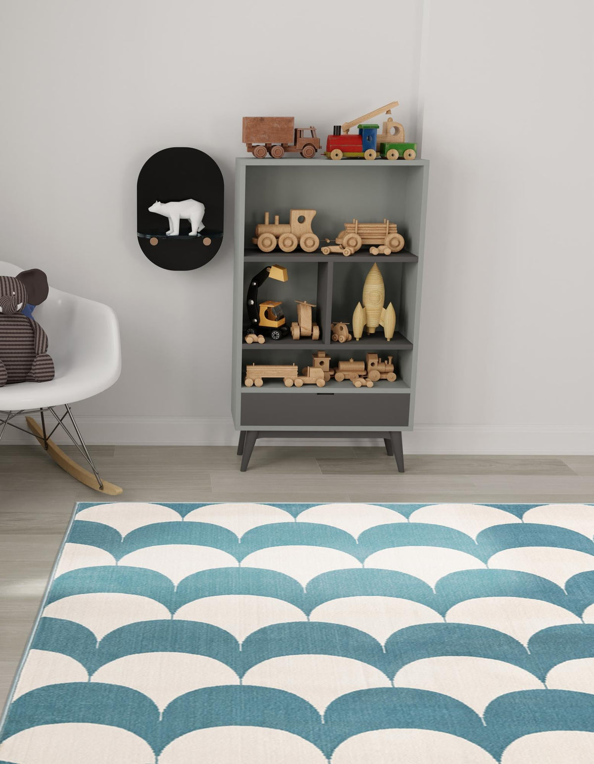 Wonder Tykes Collection Area Rug - Sparklewood Rectangle Sky blue  lifestyle 16