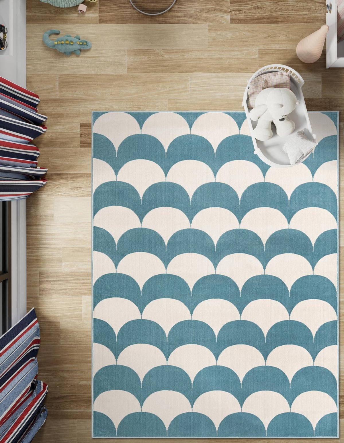 Wonder Tykes Collection Area Rug - Sparklewood Rectangle Sky blue  lifestyle 31