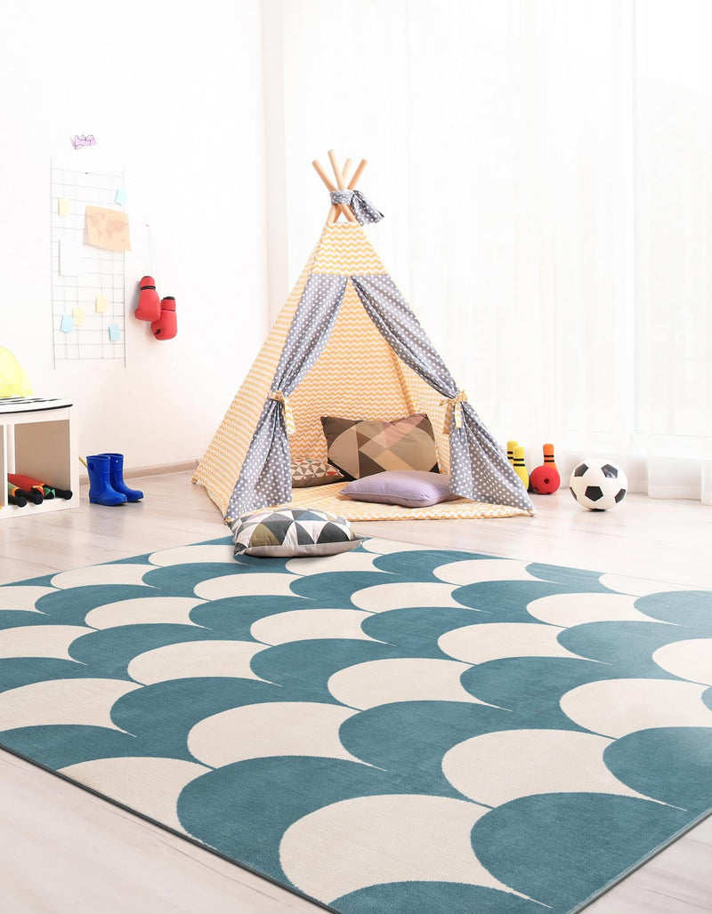 Wonder Tykes Collection Area Rug - Sparklewood Square Sky blue  lifestyle 70