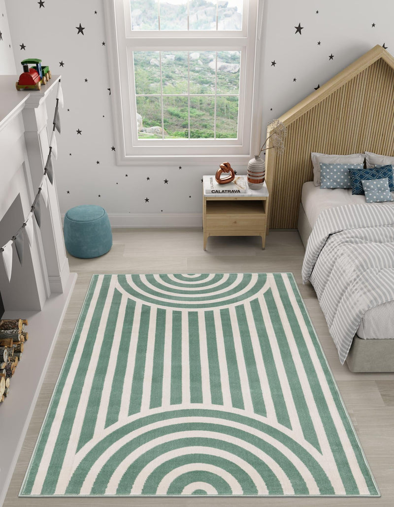 Wonder Tykes Collection Area Rug -  Joydale Rectangle Soft Green  lifestyle 5