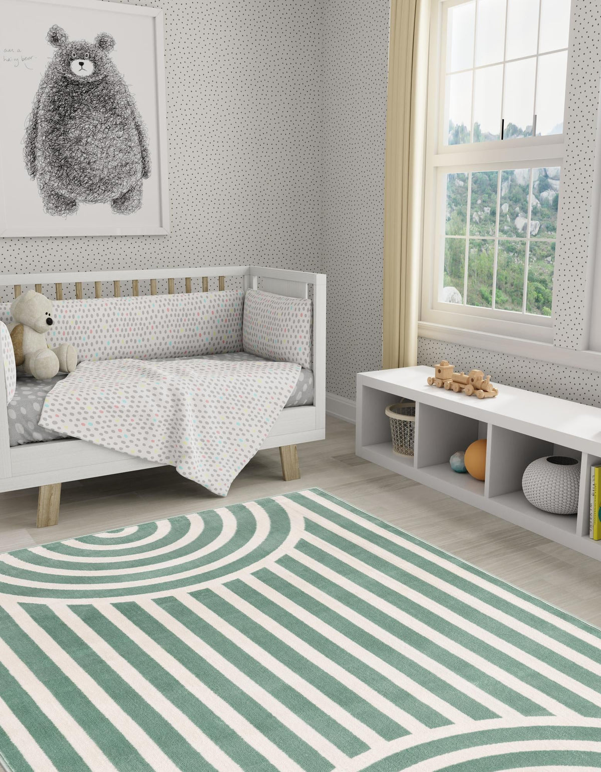 Wonder Tykes Collection Area Rug -  Joydale Rectangle Soft Green  lifestyle 9