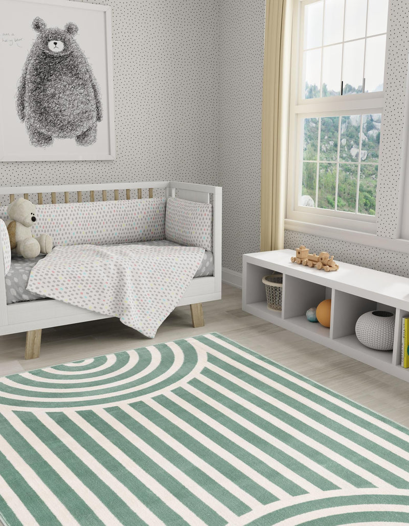 Wonder Tykes Collection Area Rug -  Joydale Rectangle Soft Green  lifestyle 9