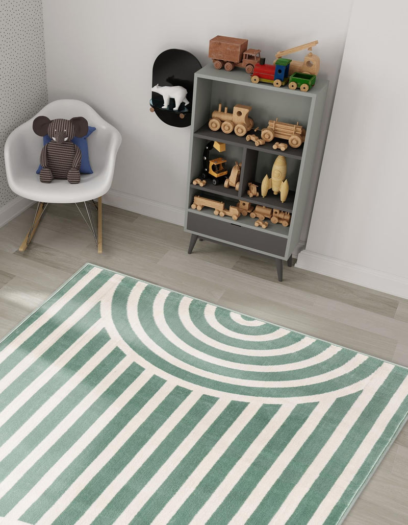 Wonder Tykes Collection Area Rug -  Joydale Rectangle Soft Green  lifestyle 13