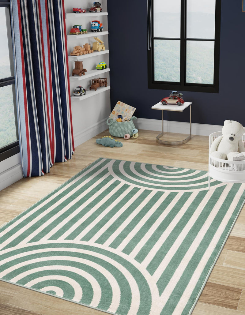 Wonder Tykes Collection Area Rug -  Joydale Rectangle Soft Green  lifestyle 25