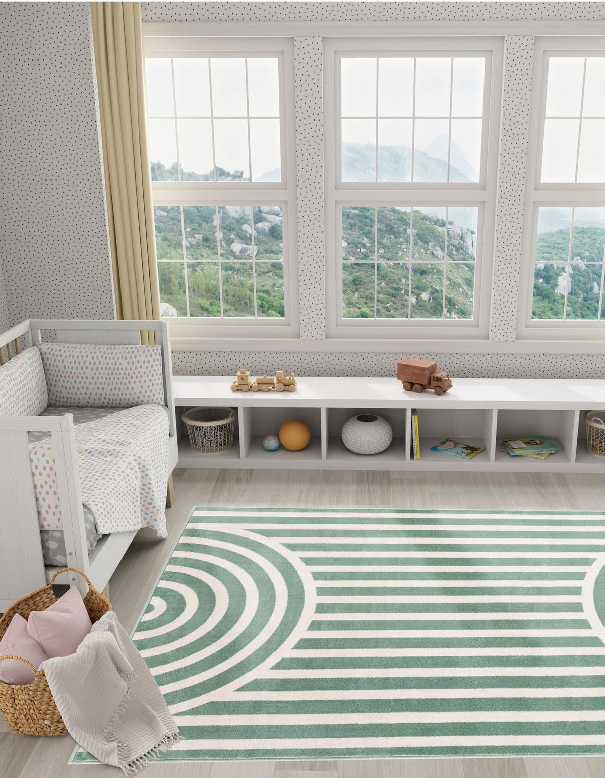 Wonder Tykes Collection Area Rug -  Joydale Rectangle Soft Green  lifestyle 37