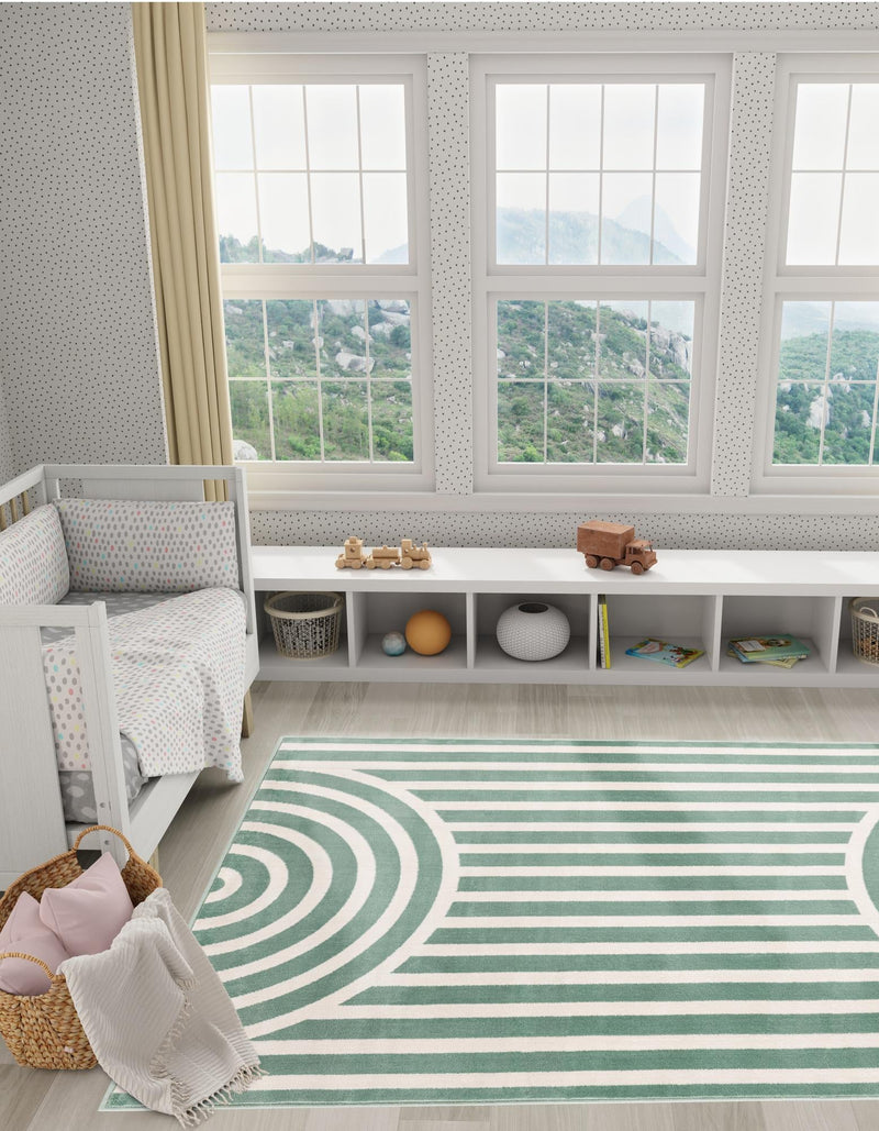 Wonder Tykes Collection Area Rug -  Joydale Rectangle Soft Green  lifestyle 37