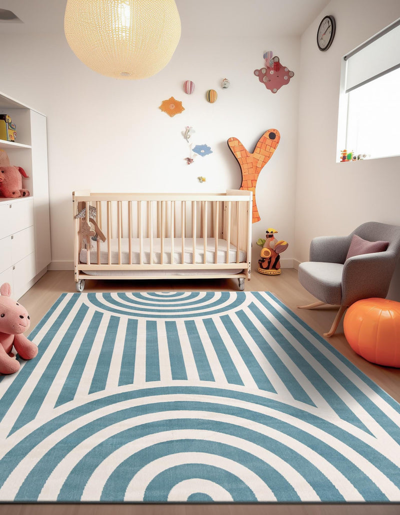 Wonder Tykes Collection Area Rug -  Joydale Rectangle Sky blue  lifestyle 15