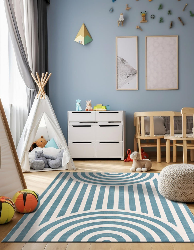Wonder Tykes Collection Area Rug -  Joydale Rectangle Sky blue  lifestyle 27
