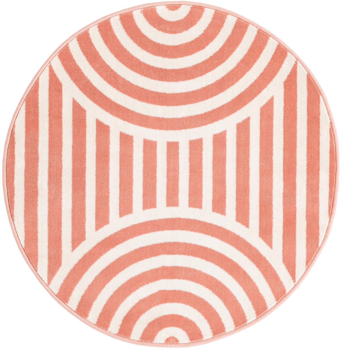 Wonder Tykes Collection Area Rug -  Joydale Round Soft Coral Pink  lifestyle 133