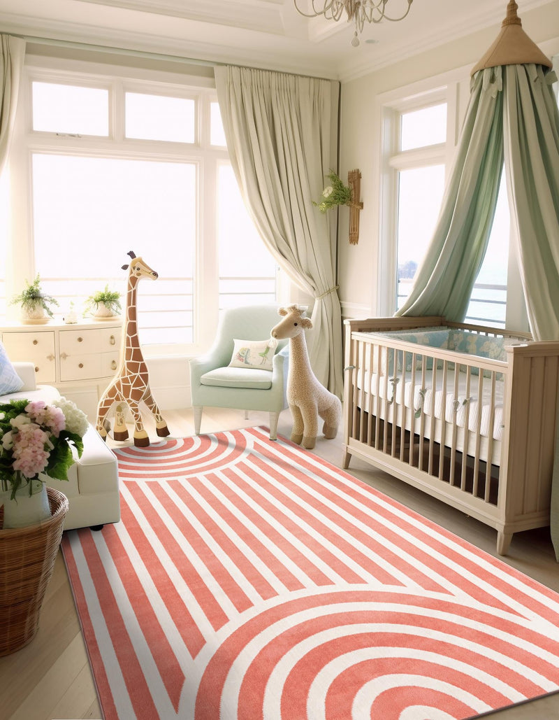 Wonder Tykes Collection Area Rug -  Joydale Rectangle Soft Coral Pink  lifestyle 4